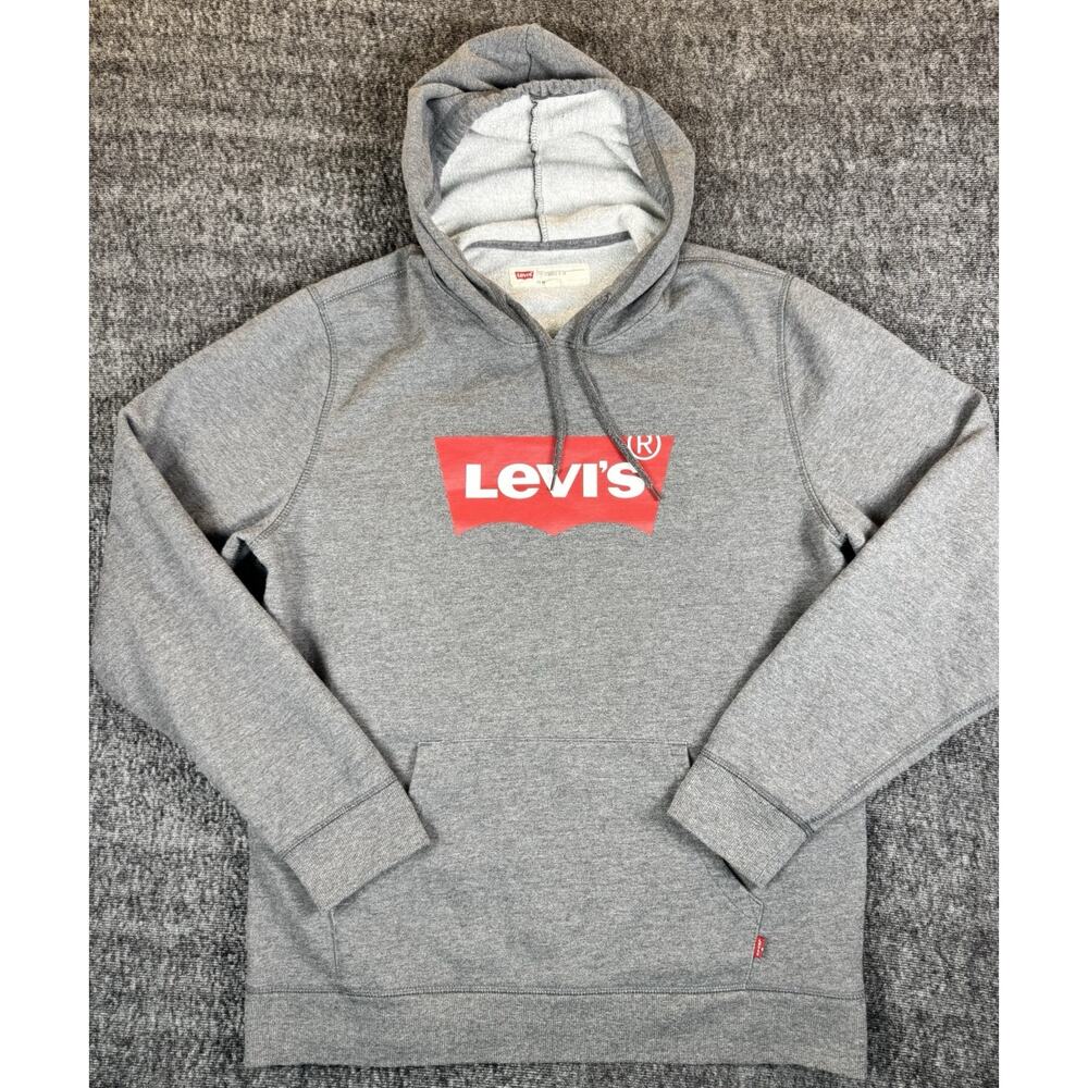 Mens Levi’s Large Logo Dark Gray Hoodie Large